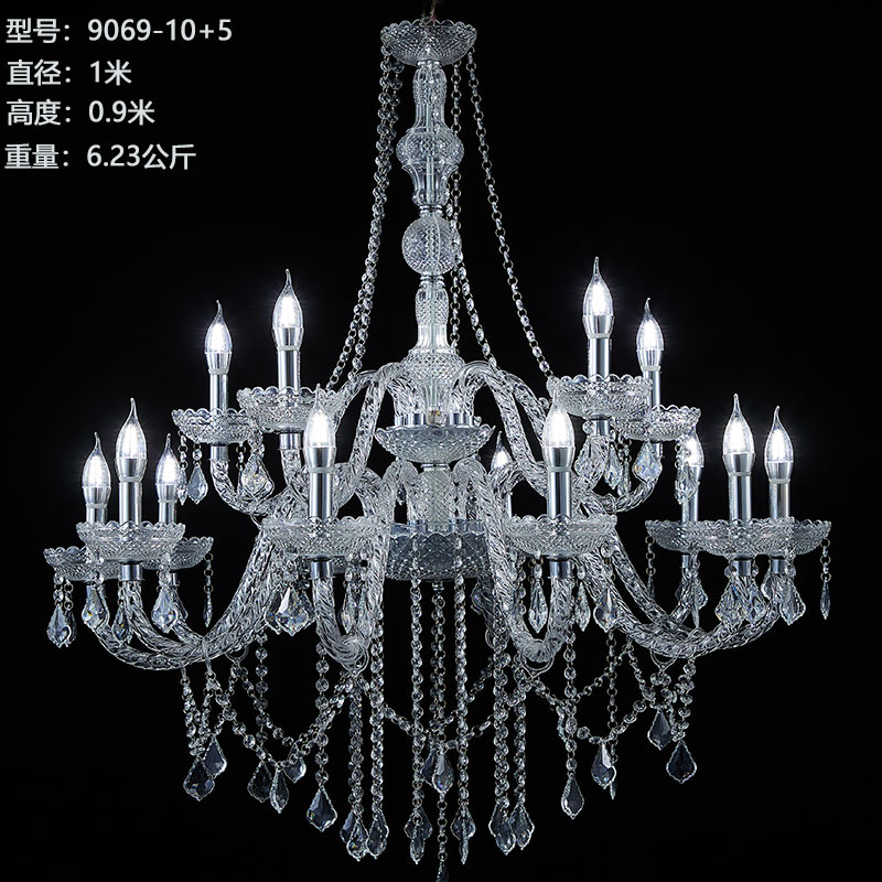 Lámparas de araña de cristal para decoración de salones de boda en hoteles, iluminación decorativa de hierro para techos, luces de escenario, accesorios para bodas. image 19