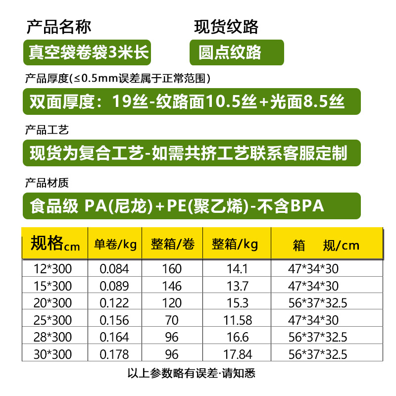 Bolsa de envasado al vacío de grado alimenticio 4 rollos Amazon transfronterizo Venta caliente hogar malla carretera alimentos sellado bolsa de compresión