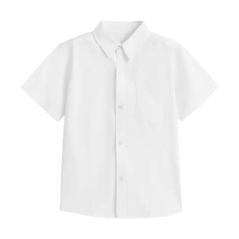 Camisas blancas para niños uniformes escolares de camisas blancas de manga corta para niños chaqueta de verano de media manga