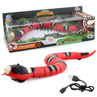 Cross-border children's induction obstacle avoidance silver ring snake new strange trick funny electric usb charging 9909s toy snake