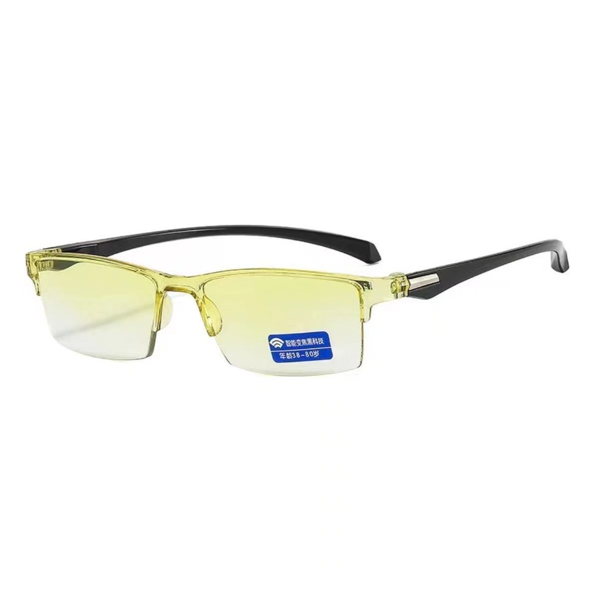 Moda de alta calidad, gafas de edad, gafas de edad, gafas de edad, gafas multifuncionales de alta definición, marco cuadrado, gafas de edad, gafas automáticas ligeras