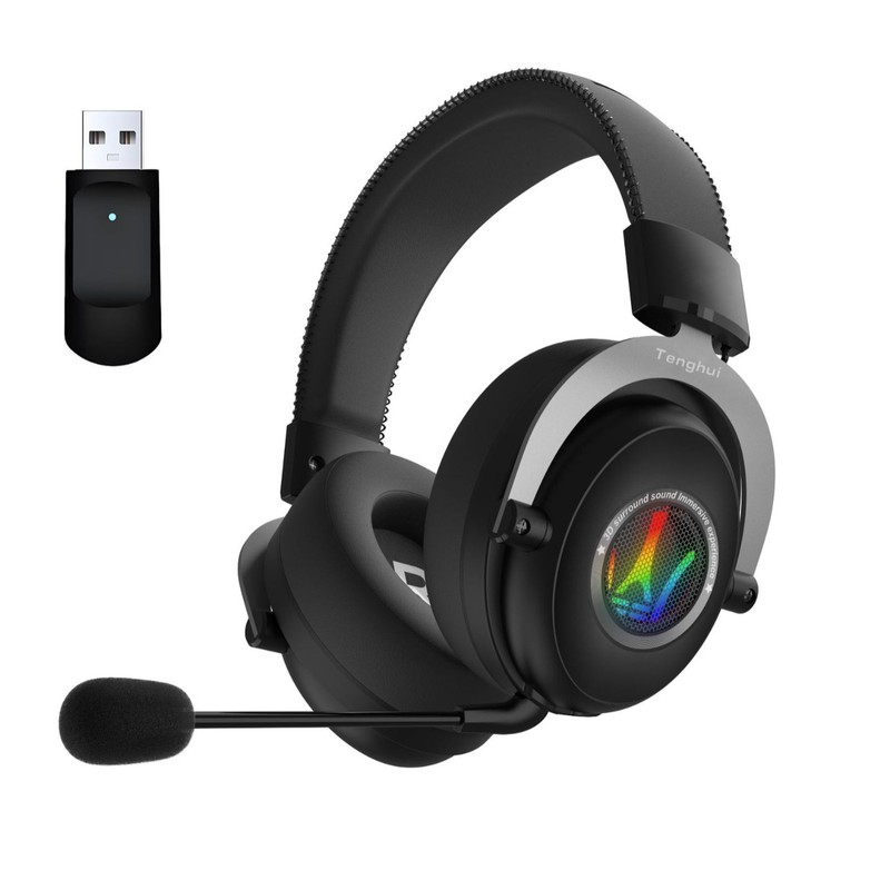 2.4G ワイヤレス + Bluetooth + バーチャル 7.1 3 モード ヘッドマウント アビス ミラー コンピューター ゲーム ヘッドセット e スポーツ ヘッドセット|undefined