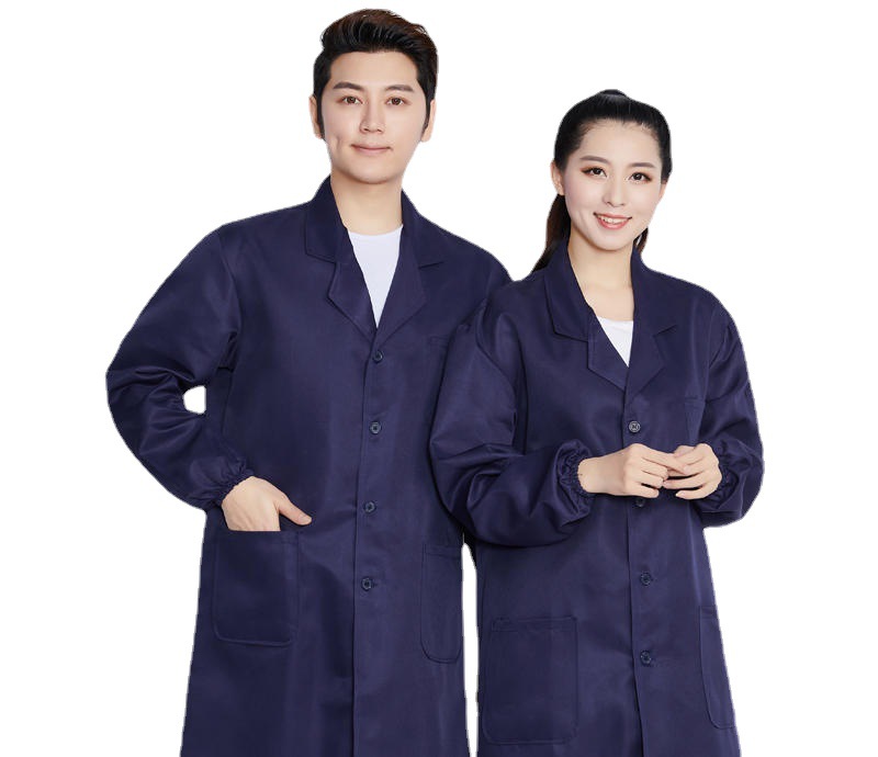 【劳保大褂①】长袖劳保蓝大褂白大褂礼品大褂防酸碱防静电大褂