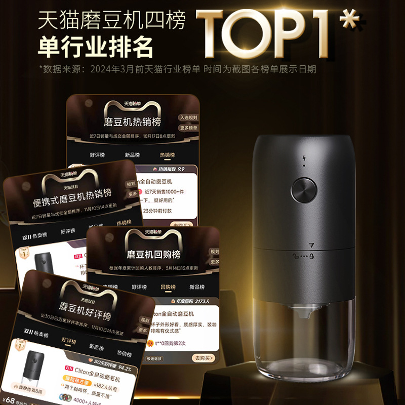 KMDJ-2A molinillo de café eléctrico para el hogar pequeño portátil USB recargable molinillo de granos de café molinillo