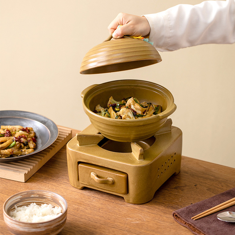 Kyuta-yaki Ceramic Casserole Can Be Used As An Open Fire And Heat-resistant Pot,Household Alcohol Stove,Stew Pot,Alcohol Stove,Commercial Heating Stove