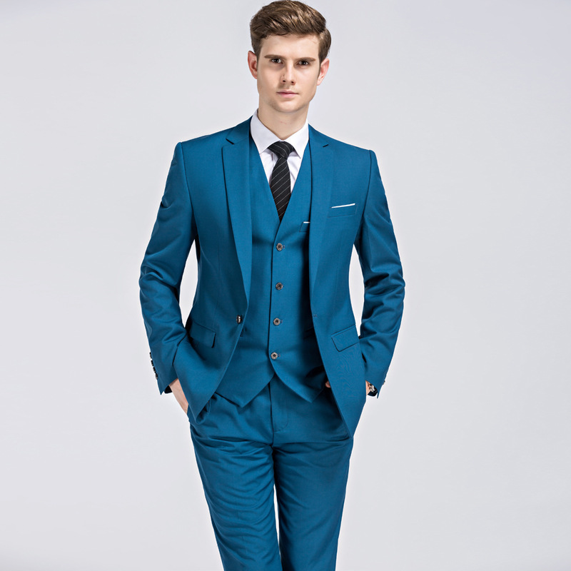 Cross-border 2024 men's Korean slim suit suit men's groom best man plus size business suit three-piece suit men Cross-border 2024 men's Korean slim suit suit men's groom best man plus size business suit three-piece suit men