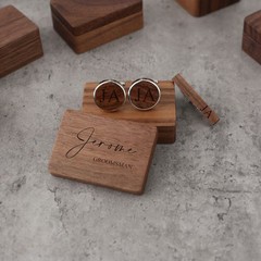 Etsyパーソナライズされた彫刻袖口ネクタイクリップセット収納ボックス磁気吸引スタイル感木質ボックス