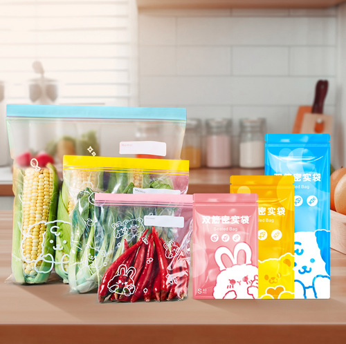 Food-grade household fresh-keeping bag, sealed bag for refrigerator use with self-sealing plastic, kitchen dividing bag, wholesale factory