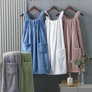 Bath Towel for Women, Strap Bath Skirt, Dormitory Wearable Quick-Dry Bathrobe, More Absorbent Than Pure Cotton, Trendy, Non-Shedding, Cute