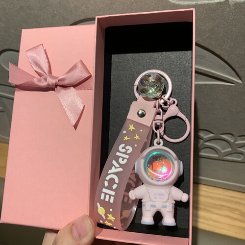 Astronaut Sunset Ambience Light Keychain Pendant Exquisite Couple Bag Pendant Valentine's Day Gift Wholesale