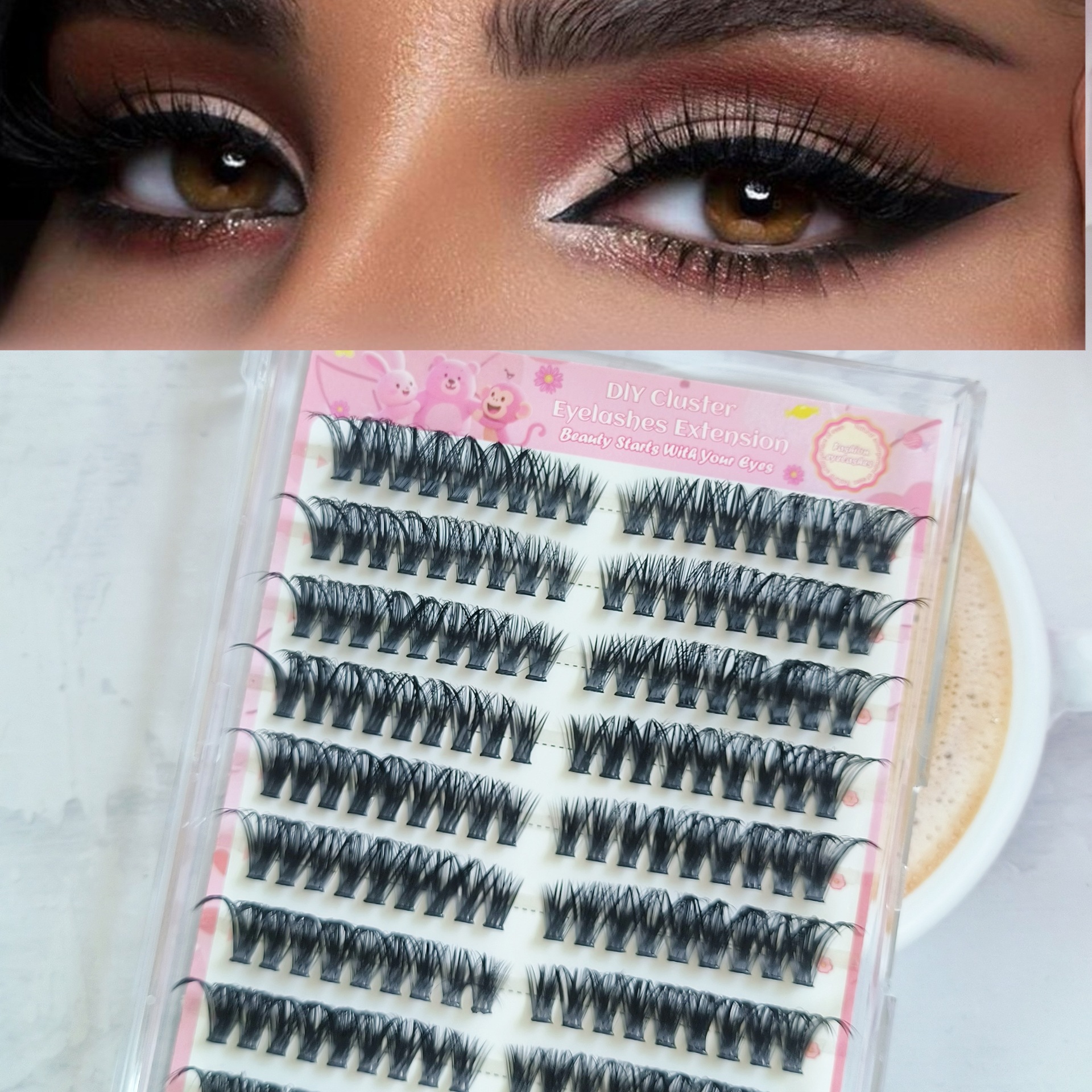Transfronterizas pestañas falsas 30 - 100D comercio exterior caja de pestañas gruesas con pinzas de pegamento conjunto de pestañas falsas
