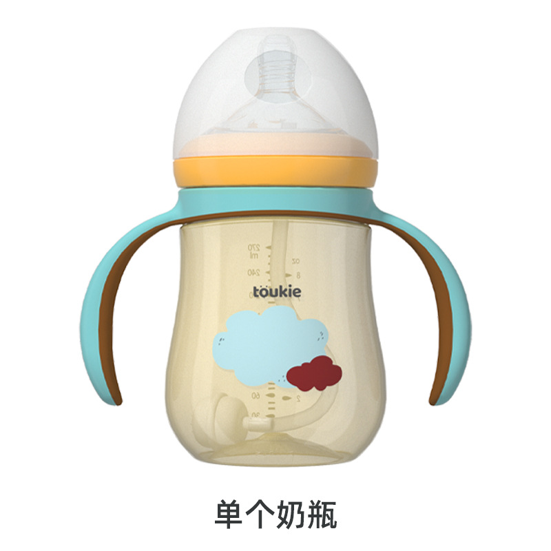 Tookie travieso de ancho calibre PPSU biberón con mango paja recién nacido infantil anti-flatulencia bebé suministros