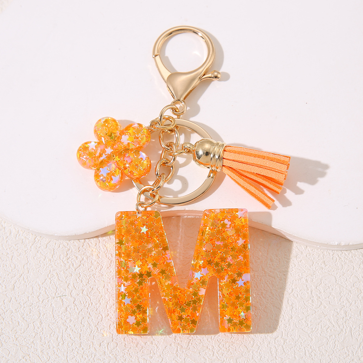 Mayorista Amazon Stanley Cup Chain Keychain Joyería de goteo de gel sequilla flores letras de estrellas llavero mujer