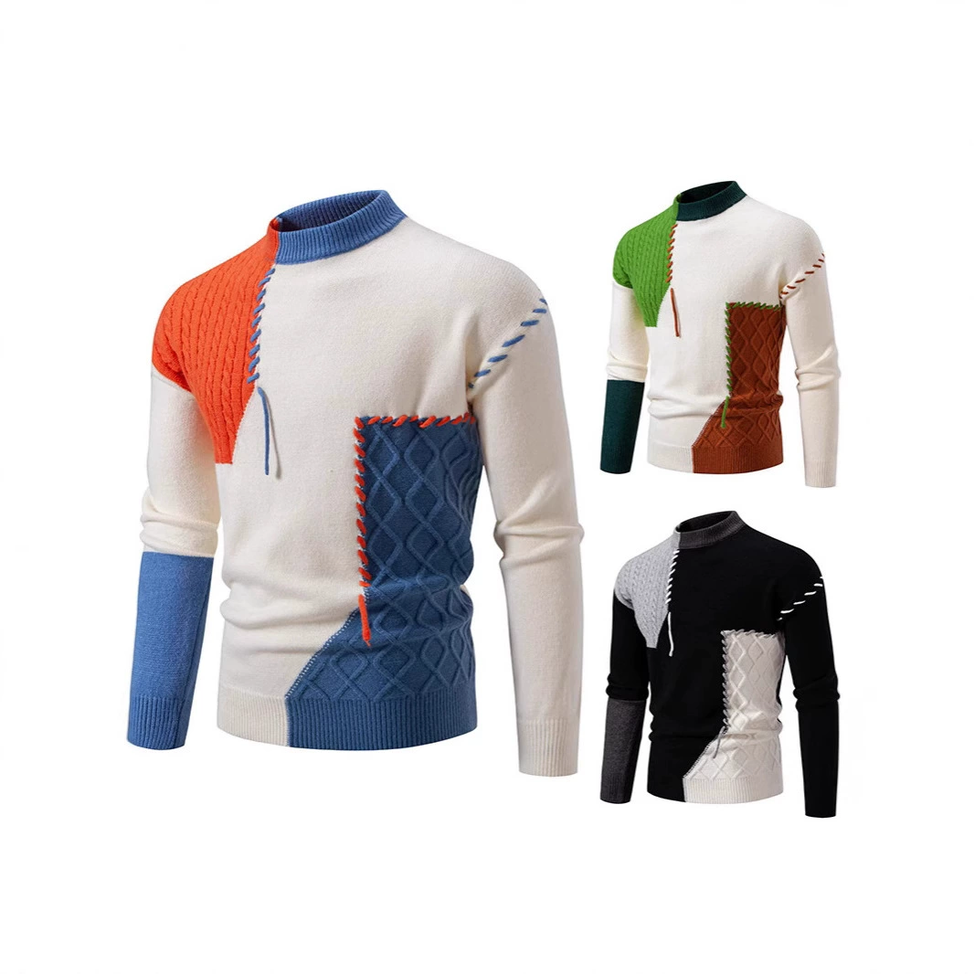 Внешняя торговля Новые мужские полувысокие воротнички свитер свитер свитер свитер молодежный повседневный тренд свитер мужская одежда