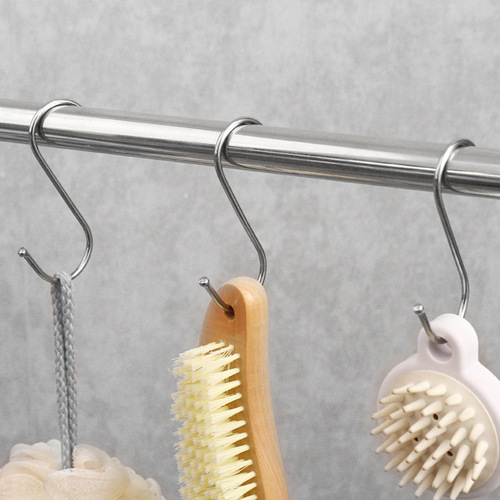 [410 stainless steel s hook] Stainless steel kitchen s-shaped hook wardrobe metal hook nail-free large small s-shaped