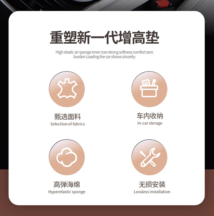 Car Universal Multifunctional Armrest Box Heightening Pad with Tissue Box and Cup Holder for Car Interior