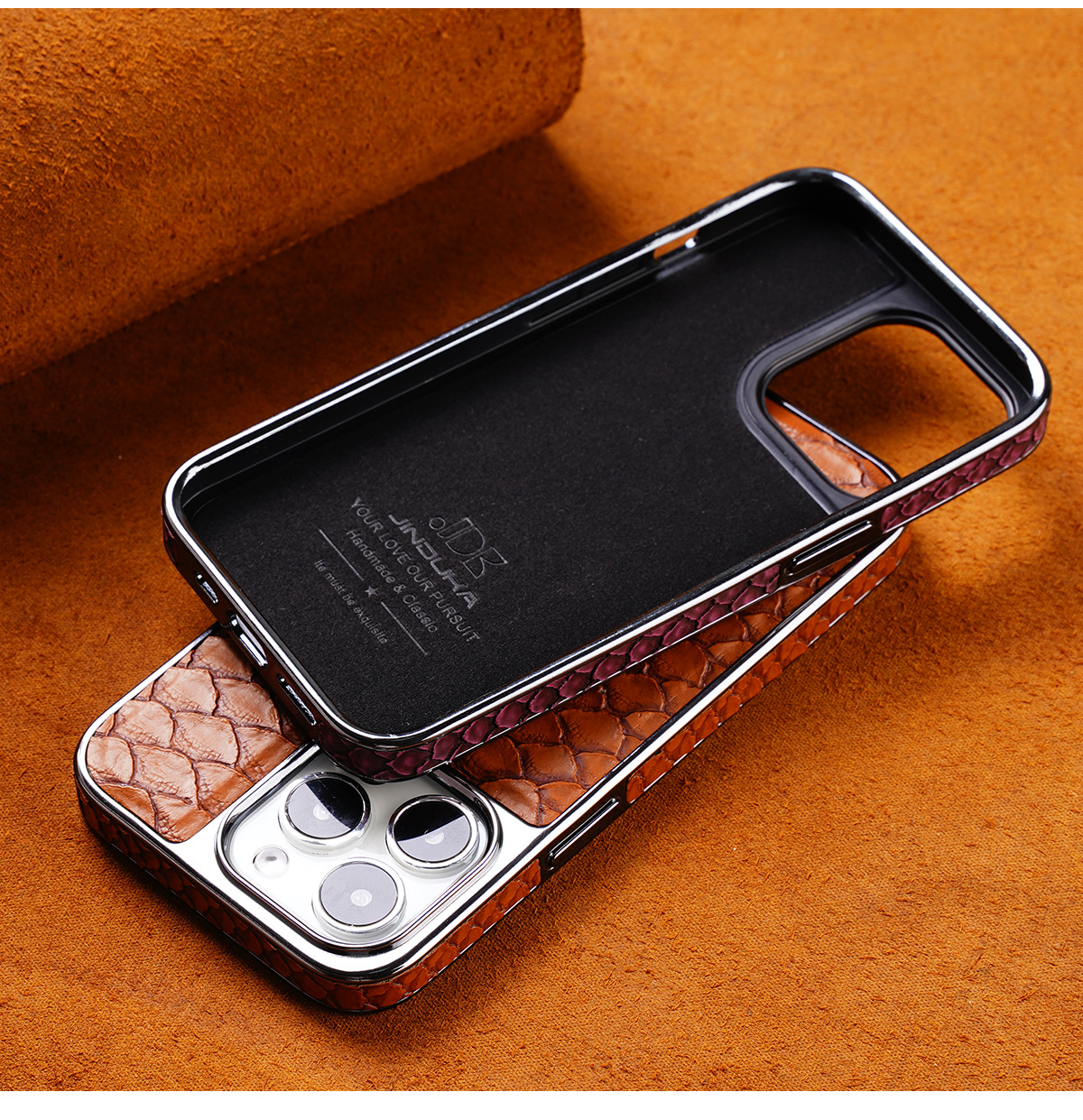 Ốp lưng da họa tiết rắn mạ điện chống rơi cho iPhone 12–16 Pro Max — [Đen] vân rắn ◆ Công nghệ mạ điện lỗ lớn, [Màu xanh lam] vân rắn ◆ Quy trình mạ điện lỗ lớn, [Màu nâu nhạt] vân rắn ◆ Quy trình mạ điện lỗ lớn, [Màu nâu sẫm] vân rắn ◆ Quy trình mạ điện lỗ lớn chi tiết 14