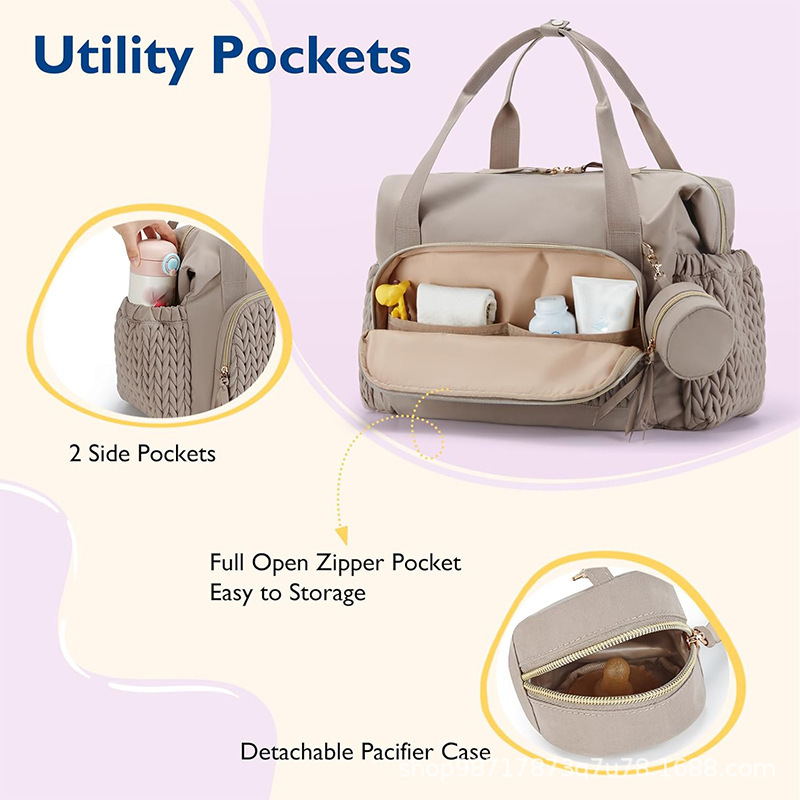 Amazon nueva bolsa de pañales bolsa de mano bolsa de pañales de viaje de gran capacidad bolsa de hospital de parto caja de tetas de expansión