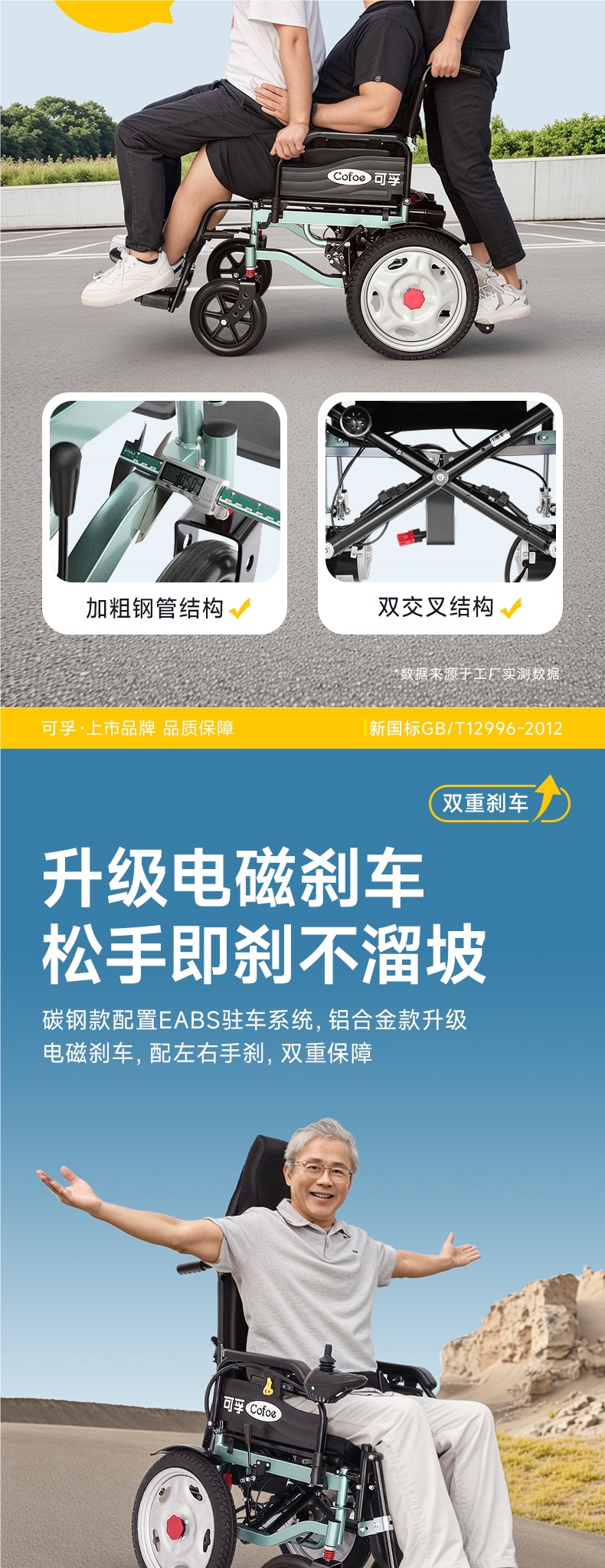 Corfu Electric Wheelchair Intelligent Fully Automatic Scooter for the Elderly, Disabled and Elderly, Lightweight Folding Small