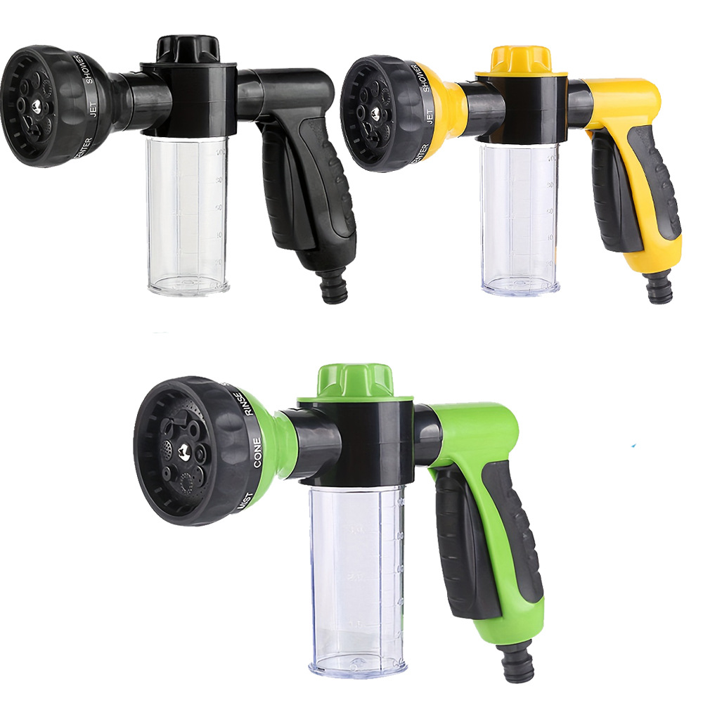 Home 8 funciones espuma pulverizador pistola de agua lavado de automóviles espuma pistola de agua limpia cepillo de automóviles artefacto espuma pistola image 6