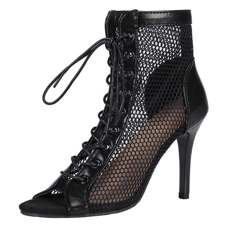 El comercio exterior de AliExpress Europa y América Sandalias de tacón de aguja de moda con cordones peep toe sexy sandalias de baile fiesta de baile zapatos