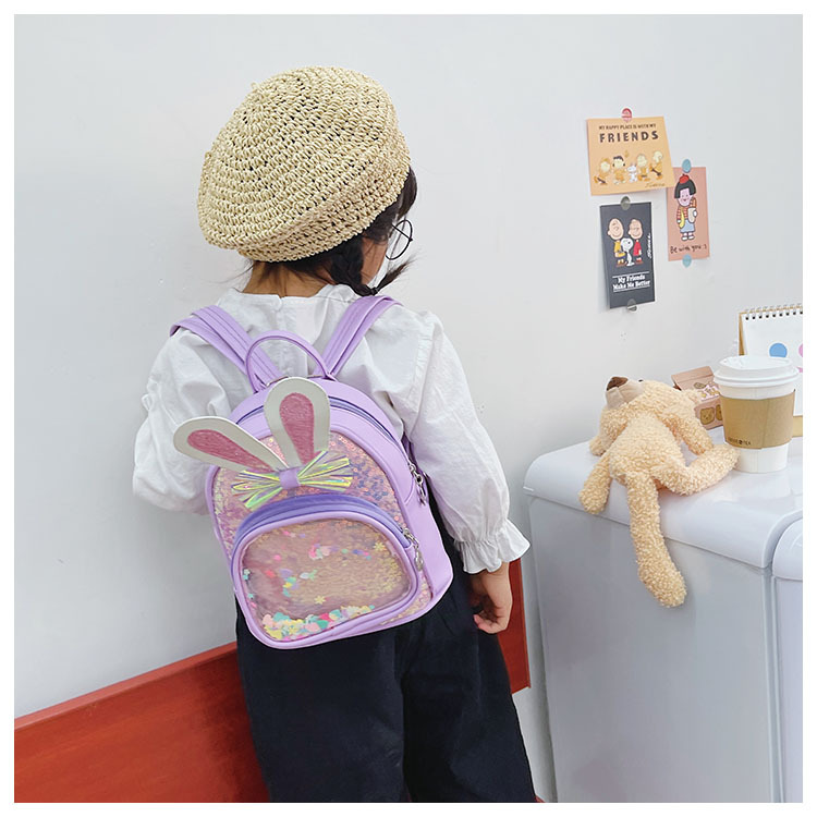 Women's Large All Seasons Pu Leather Cartoon Cute Sequins Square Zipper Functional Backpack display picture 3