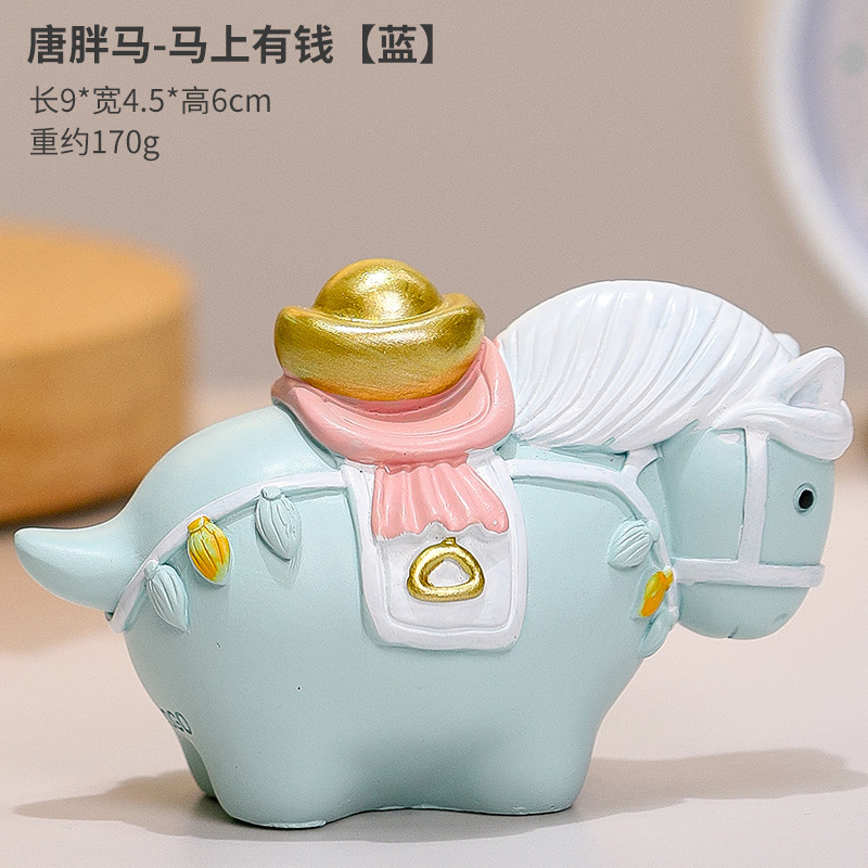 クリエイティブ樹脂工芸品、すぐにお金になる装飾品、癒しの漫画のポニー、オフィスワークステーションのデスクトップ装飾|undefined