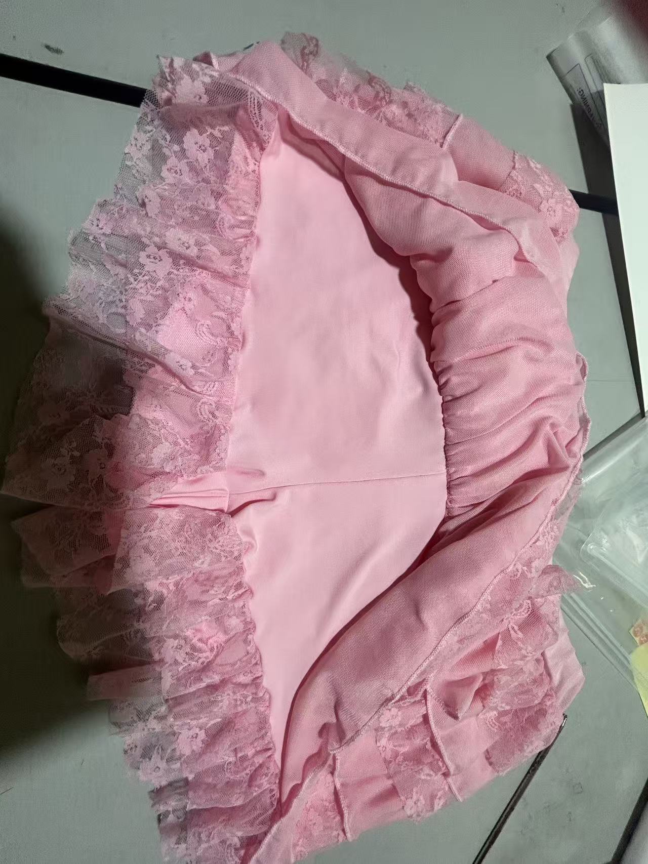 2025 Improved Anti-See-Through European and American Multi-Layer Cake Stacking Short Skirt Hot Pants Hot Girl Sexy Fashion Lace Skirt Pants Sexy 3