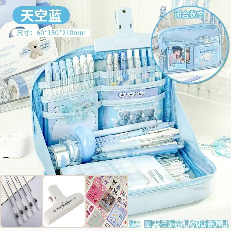 Nueva caja de lápices de gran capacidad de 12 capas de alto aspecto dopamina chica papelería caja de lápiz de almacenamiento de estudiantes de secundaria