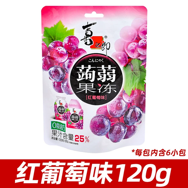 Xizhilang konnyaku желе, красный виноград, 120 г (6 пак.)