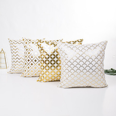 Minimalist Geometric Gold Foil Pillowcase Manufacturer Sofa Cushion Cover Cross-border New Pillow Cover Backrest Seat Cushion Cover
