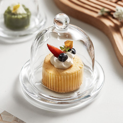 ケーキトレー防塵パンデザート皿ガラスカバー朝食皿バイキング果物展示皿蓋付き