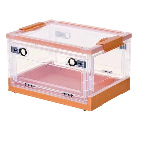 Storage box foldable student book box home dormitory book storage box transparent home storage book box