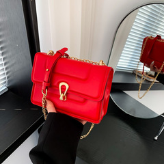 Elegant Chain Link Square Shoulder Bag for Women, 2024 New Style Fashion Single Strap Cross-Body Bag for International Trade Distribution, Versatile Cross-Shoulder Bag