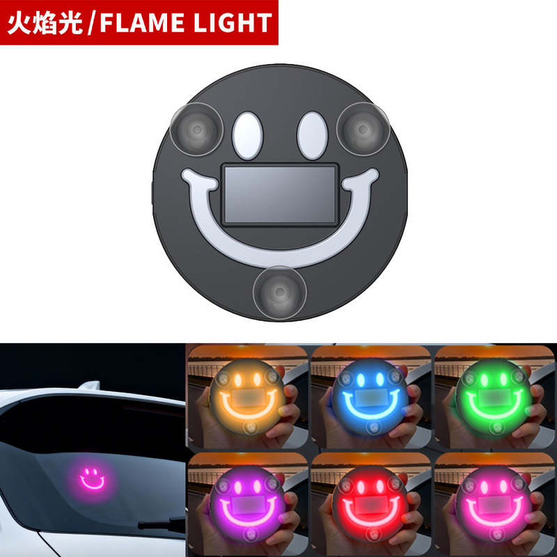 Foreign Trade Cross-Border Automotive Solar-Powered Triangular Window Smiley Face Ambient Light Car Interior Decoration Smiley Face Neon Light Foreign Trade Cross-Border Automotive Solar-Powered Triangular Window Smiley Face Ambient Light Car Interior Decoration Smiley Face Neon Light