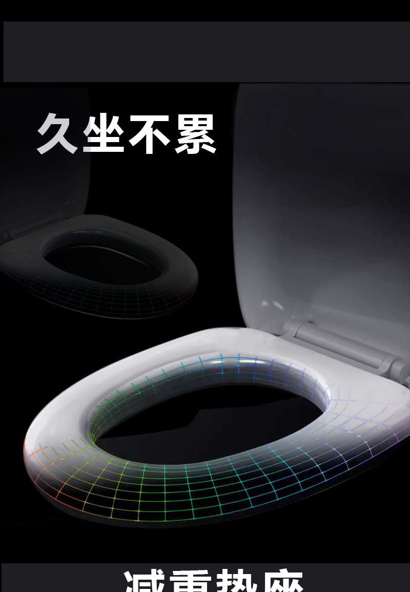 Universal thickened toilet seat cover for household toilet seats, old-fashioned toilet seat cover, O-shaped toilet seat cover accessories undefined