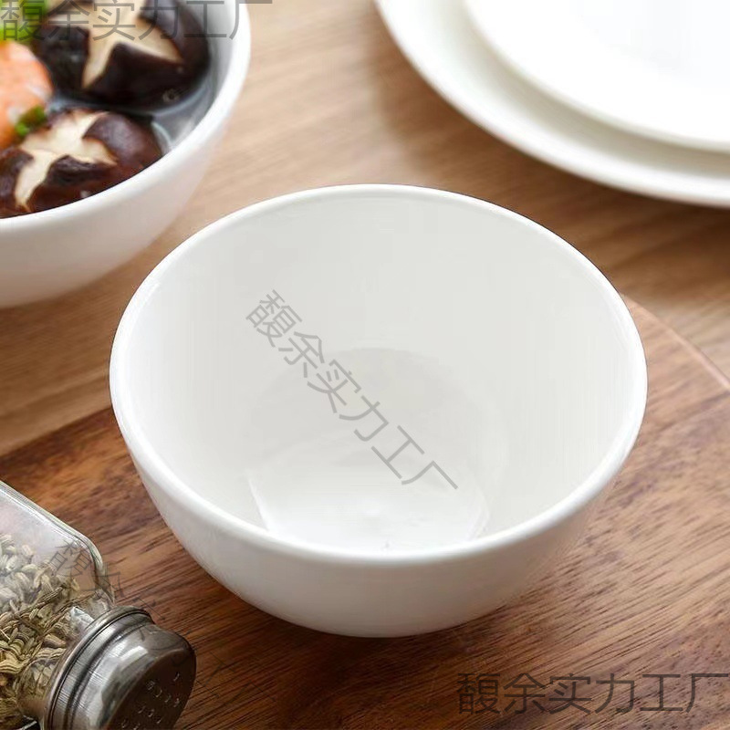 小白碗纯白色加厚米饭碗商用饭厅碗饭店罗汉碗小碗中式家用陶瓷碗|undefined