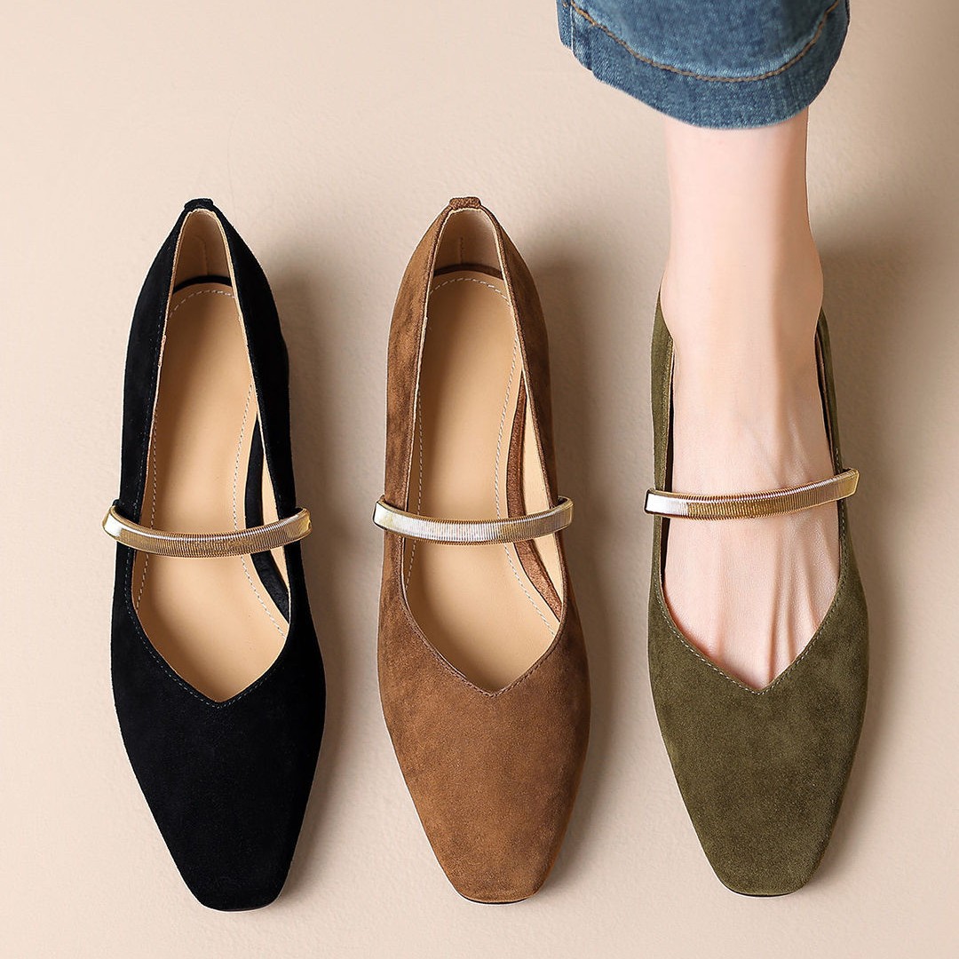 Retro summer elegant Mary Jane shoes square toe