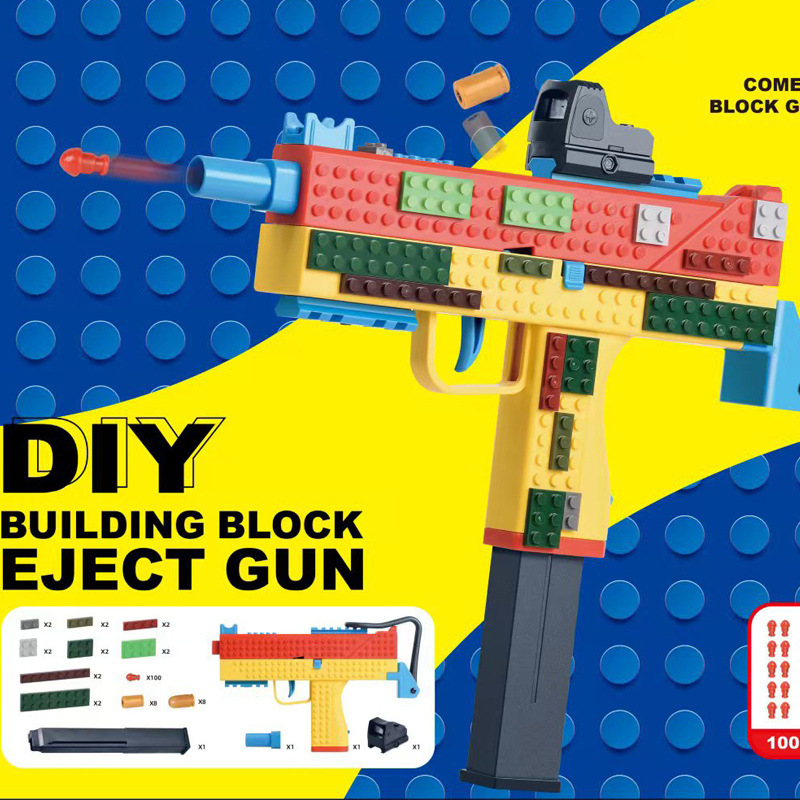 Newly Launched UZI Cross-Border G17 Glock DIY Building Block Pistol, Blowback, Continuous Firing, Shell Ejecting Soft Bullet Gun, Children's Toy Newly Launched UZI Cross-Border G17 Glock DIY Building Block Pistol, Blowback, Continuous Firing, Shell Ejecting Soft Bullet Gun, Children's Toy