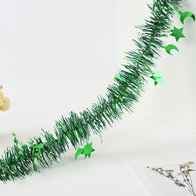 Decoración de festivales transfronterizos, estrellas, luna, barras de colores, fiestas navideñas, celebraciones, arreglos de eventos, tiras de lana