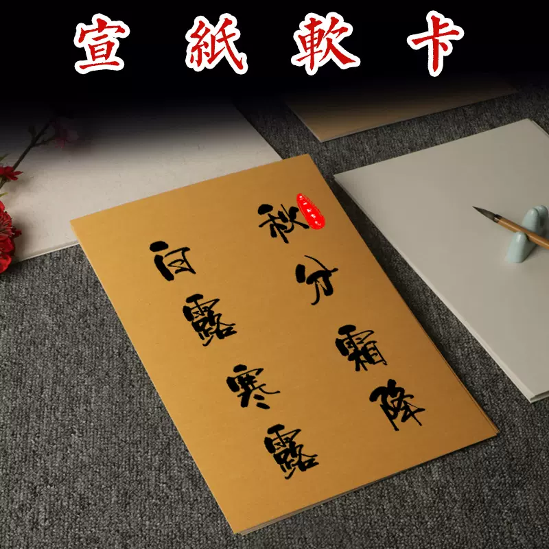 A4纯色宣纸卡纸加厚镜片国画生宣绘画小写意书法创作万年红A3宣纸