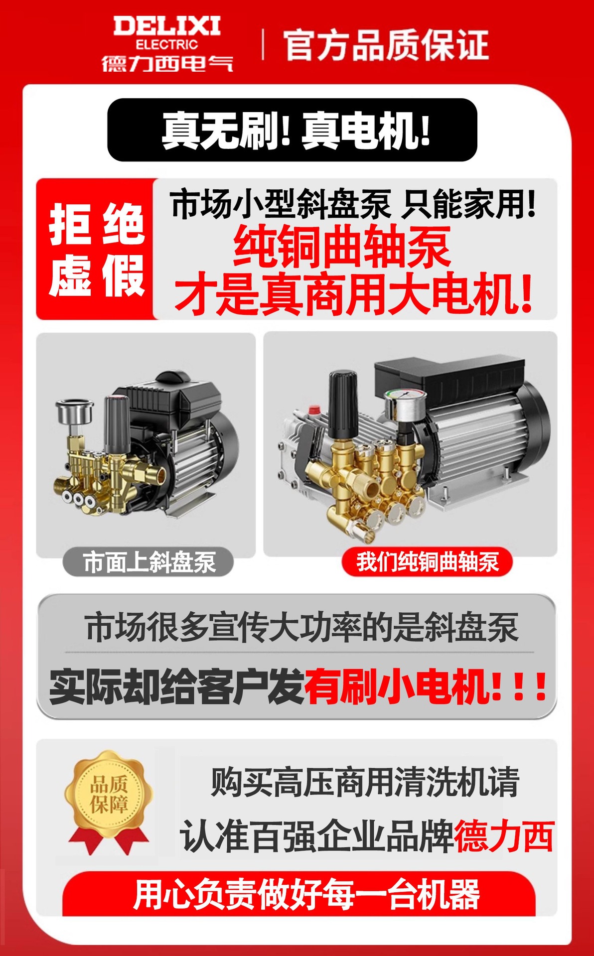 Delixi Car Washing Machine 220V Commercial Car Wash Shop Farm High-Power Ultra-High-Pressure Cleaning Machine Booster Water Gun Pump