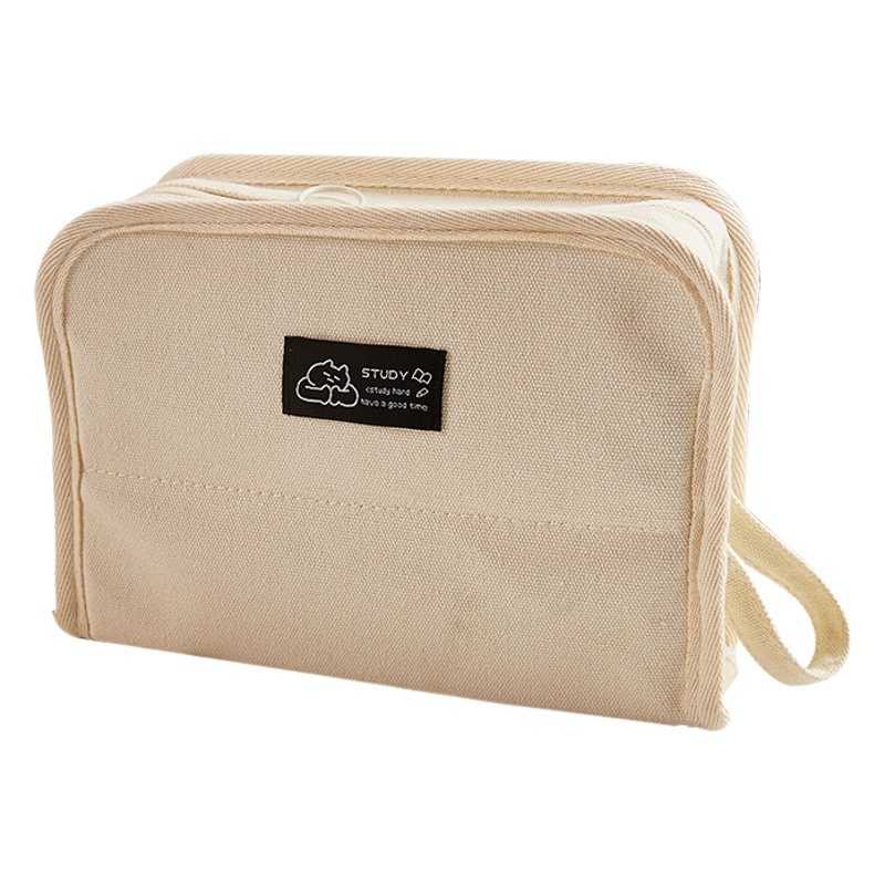 Simple de gran capacidad lienzo lápiz caja secundaria chica papelería Escuela Primaria estudiante creativo papelería bolsa 2024 nuevo