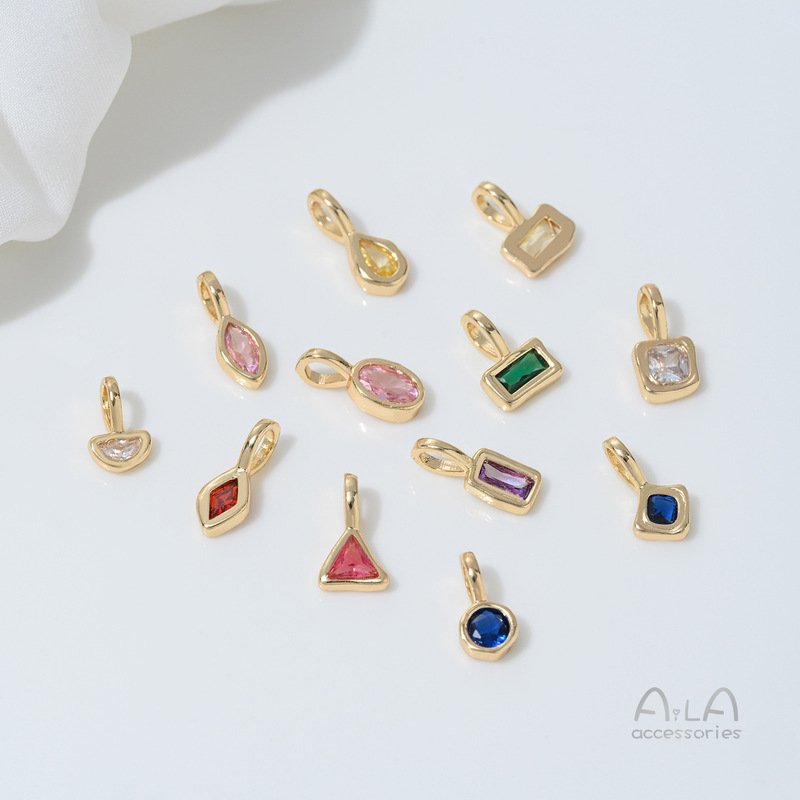 14K 電気メッキリアルゴールド象嵌ジルコニウム 12 誕生石ペンダントネックレスブレスレットブレスレットクリスタル diy ビーズアクセサリー材料|undefined