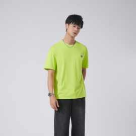 JR男装|2026夏季重磅230g立体字母刺绣长袖短袖简约美式男式T