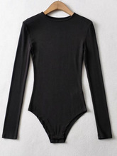 New Autumn Long-Sleeved Crewneck Pullover Bodysuit Base Layer Top for Women, Slimming and Figure-Fitting, with Crotch Opening, Women's T-Shirt.