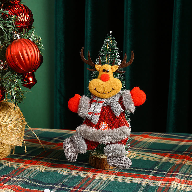 Kit de adornos navideños de tela, colección de colgantes para árbol de Navidad y regalos