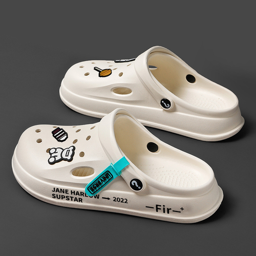 Men's Croc Shoes Summer Non-slip Soft Sole Baotou Slippers Men's Outerwear Sports Thick-soled Beach Sandals