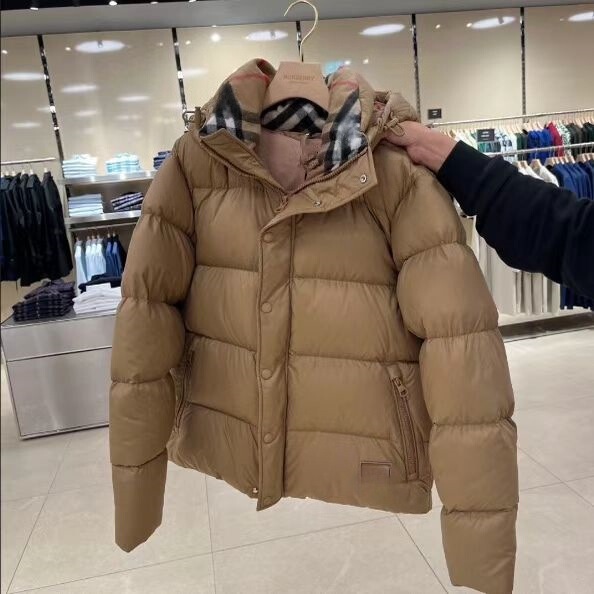 Bajia High-End Winter New Classic Plaid Patchwork down Jacket for Men, Fashionable and Versatile Puffer Jacket in Black