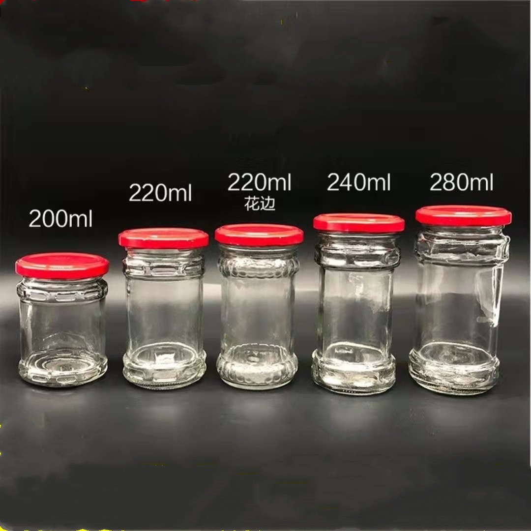 供应八角玻璃瓶 辣椒酱瓶280ml酱菜瓶密封罐头瓶批发